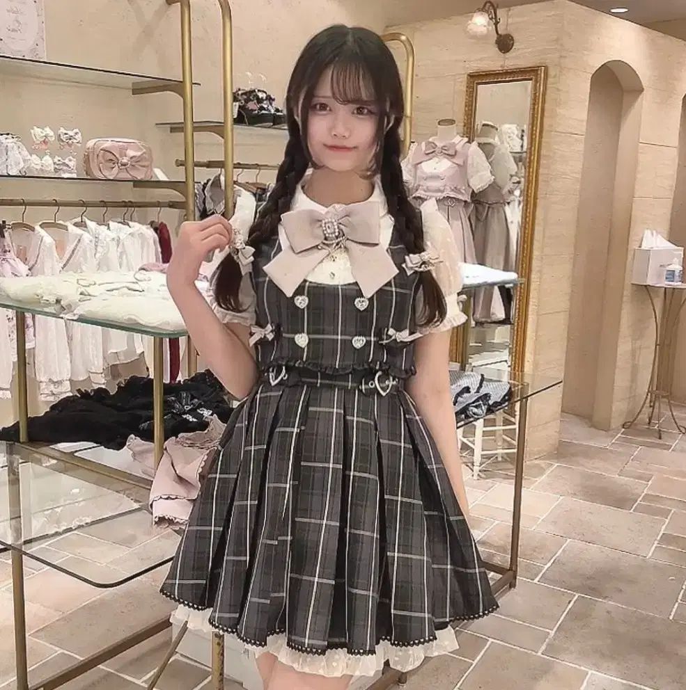 LIZ LISA (リズリサ) 好き チェック ワンピース セットアップ
