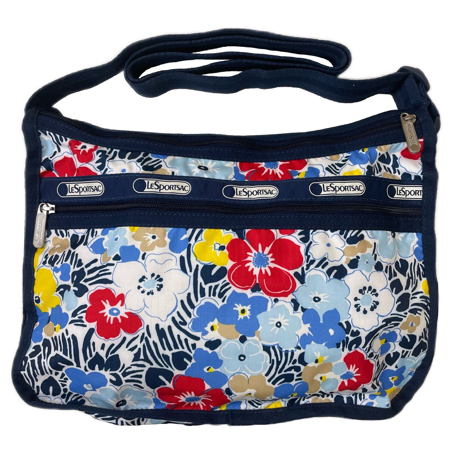 LeSportsac レスポートサック ショルダーバッグ ポーチ付 花柄 NVY 