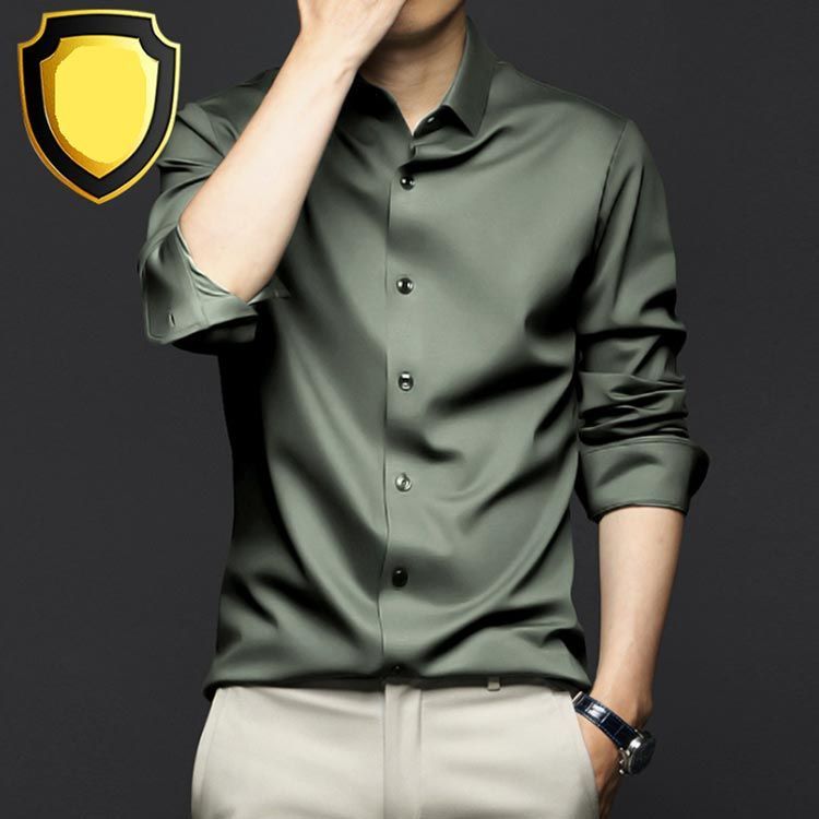 激安ブランド Yシャツ ワイシャツ 長袖 ストレッチ 春服 メンズ アイスシルク Clothing