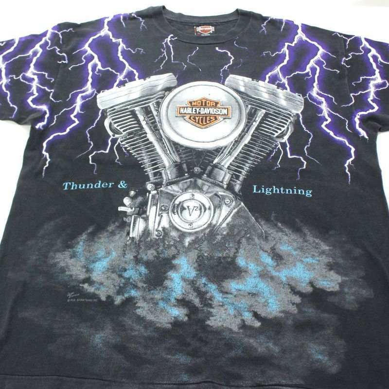 90s USA製 vintage HARLEY DAVIDSON Hanes サンダー モーターサイクル