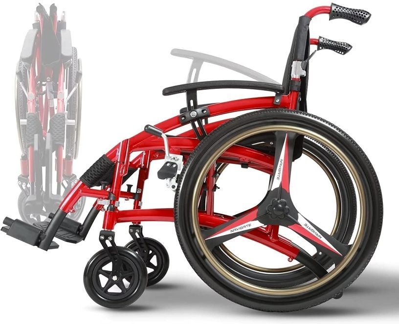 老人 高齢者 障害者軽量アルミニウム合金製 介助型車椅子 格子縞 機内持ち込み 車イス 車いす 組み立て不要 新入荷★折り畳み 介護用品