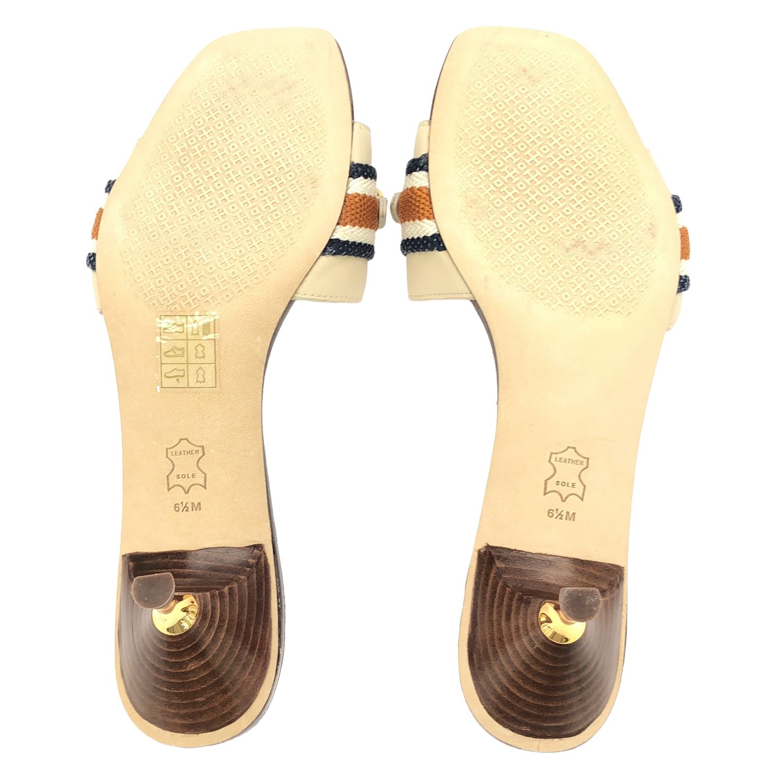【関税・送料込】TORY BURCH レザー ミュール トリーバーチ Tory Burch ミュール ミュール ベージュ レザー