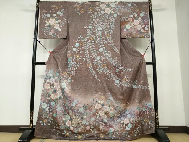 平和屋着物○訪問着 絞り 辻が花 暈し染め 金彩 正絹 逸品 未使用 