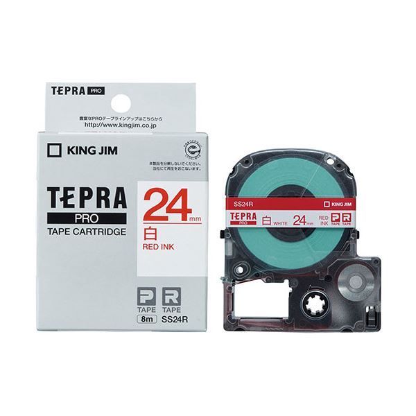 KING JIM キングジム テプラPROテープ白ラベル 24mm 赤文字 KJ-SS24RX5