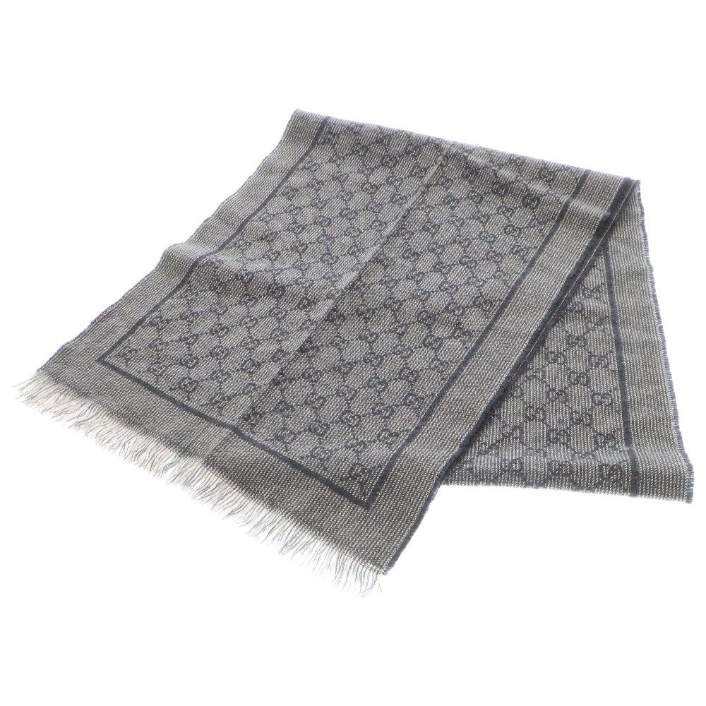 グレー グッチ ロゴ マフラー GUCCI (グッチ) GG Logo Stole 351786 4G200 1477 GGロゴ