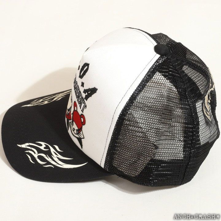 帽子 kkk Vintage Kawasaki Red White & Black Ninja Trucker Mesh