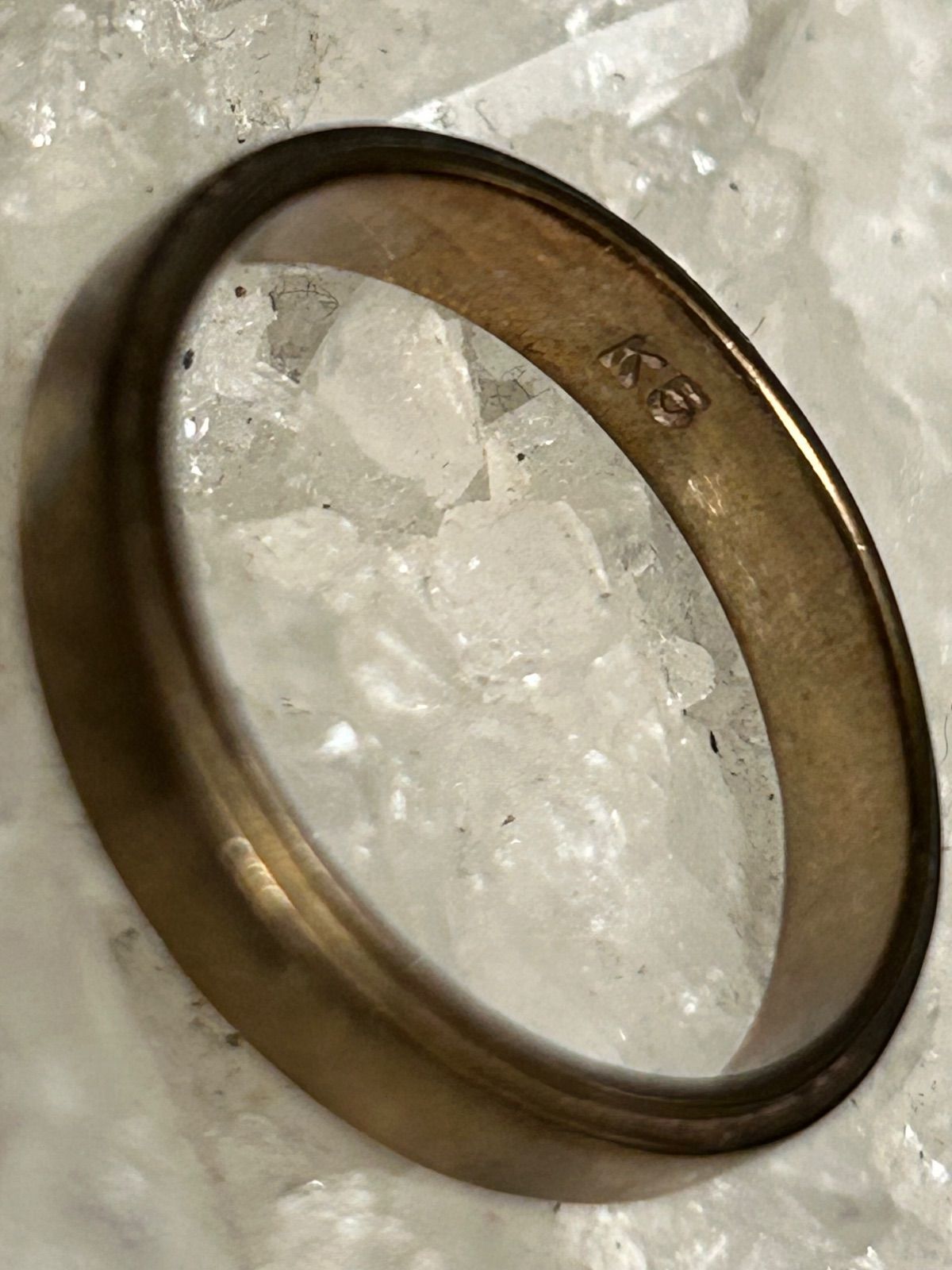 在庫2000年代初期K5刻印GOLDプレーンモデルRING黄金サイズ17号