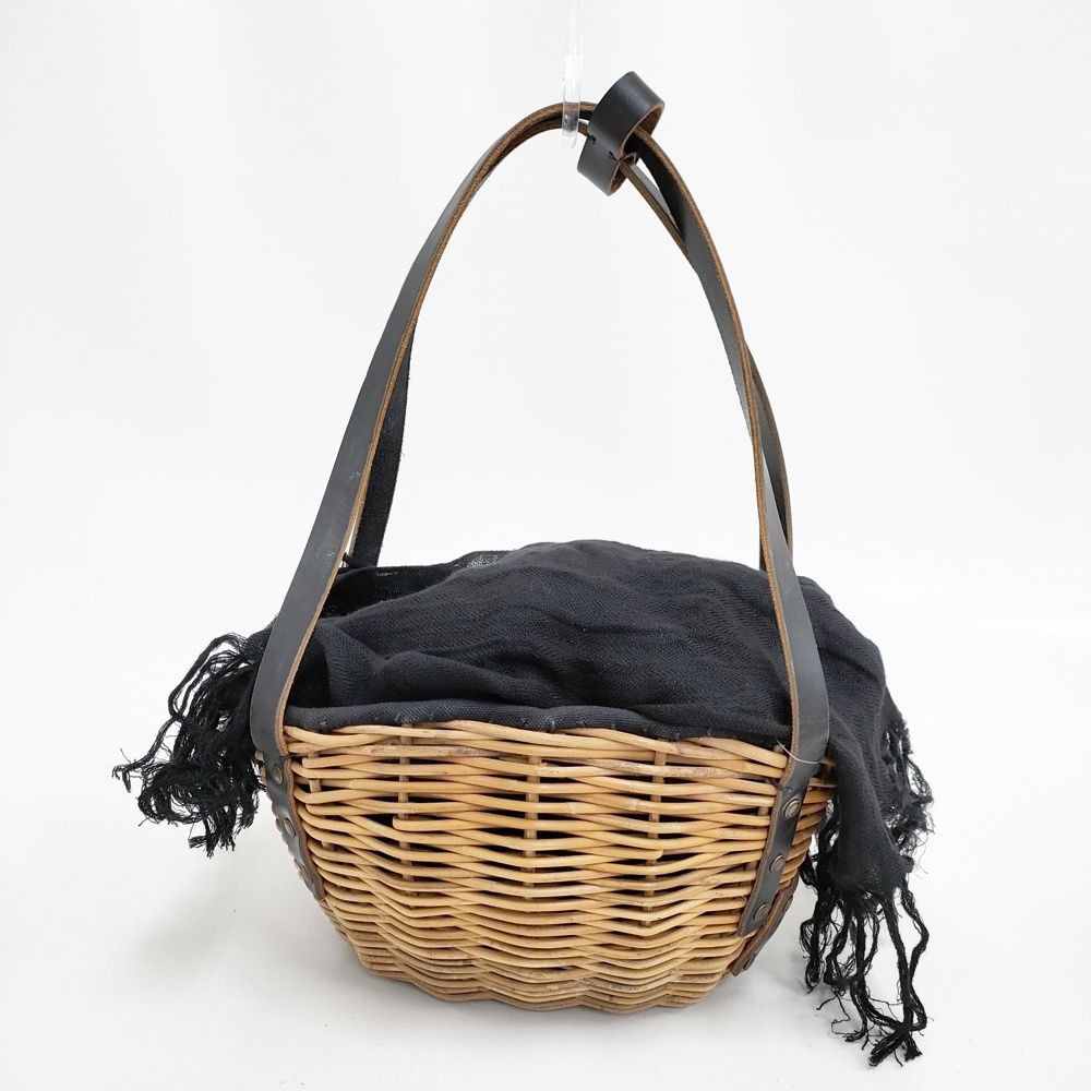 ebagos 小ぶりバッグ ブライドルレザー×紅藤 2016SS かごバッグ ブラック レディース エバゴス 5-1001G DECORATOM_COM_BR