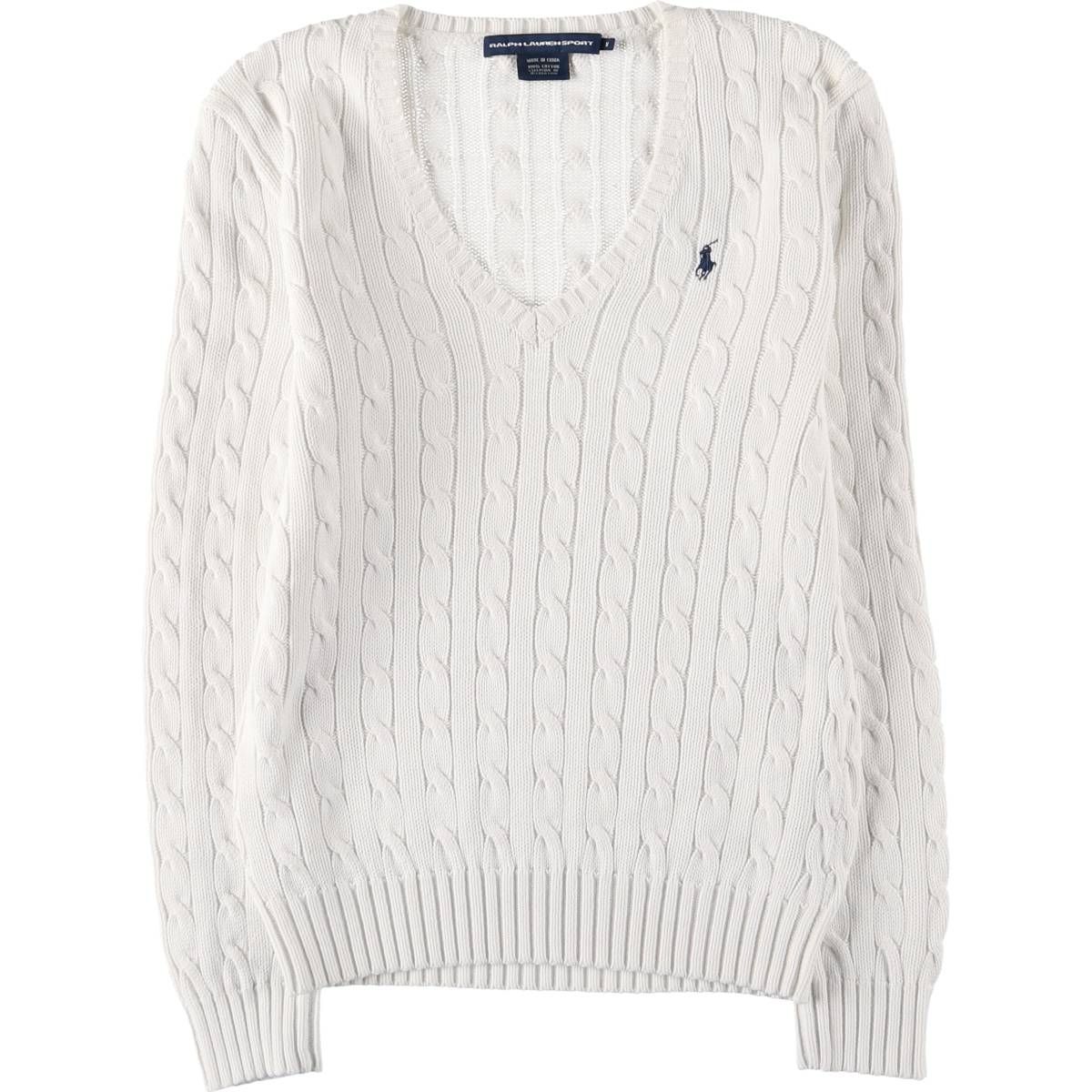 古着 ラルフローレン Ralph Lauren RALPH LAUREN SPORT ケーブル編み V