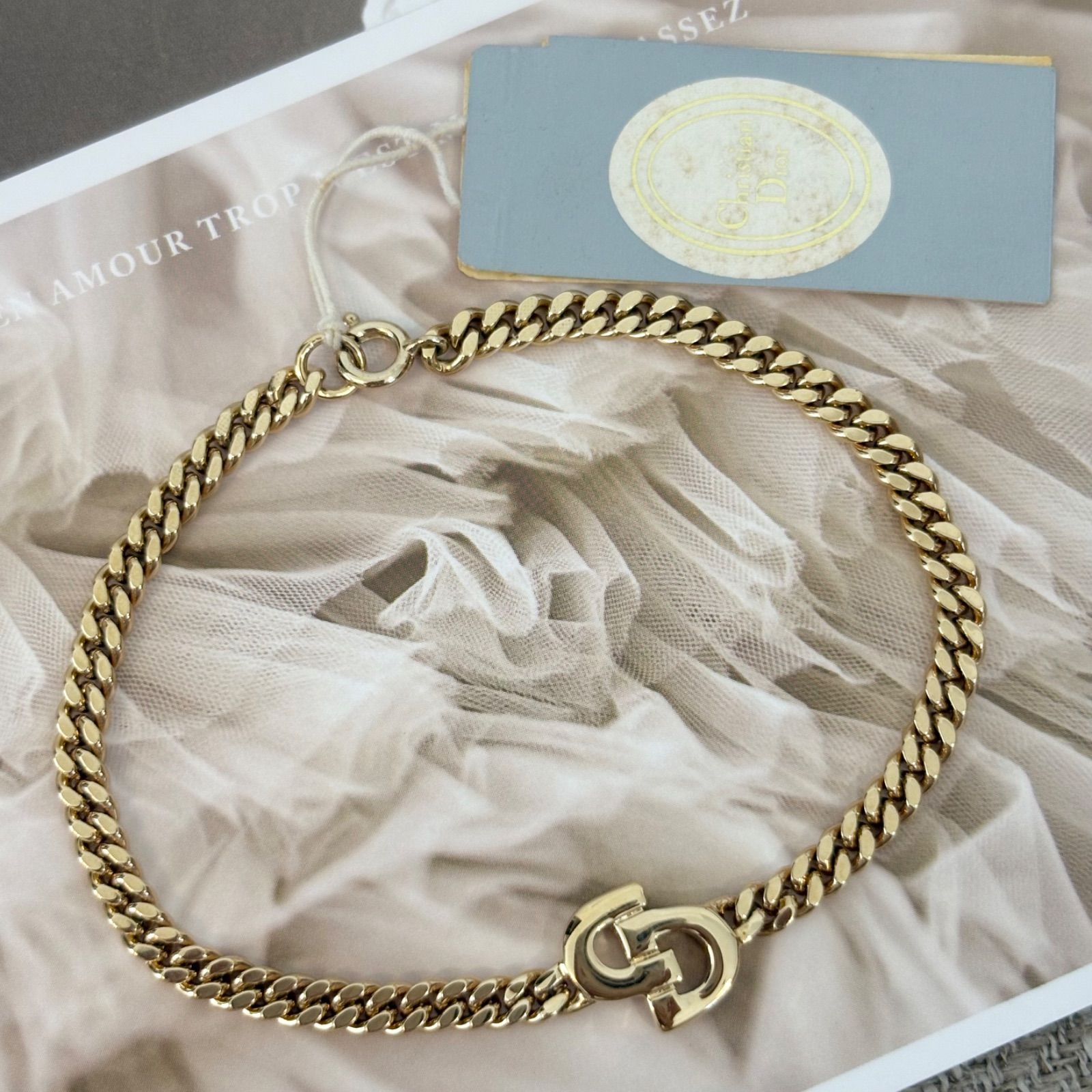 美品 DIORブレスレット ヴィンテージ CDロゴ ゴールドGP ゴールド 美品 Christian Dior クリスチャンディオール ヴィンテージCD