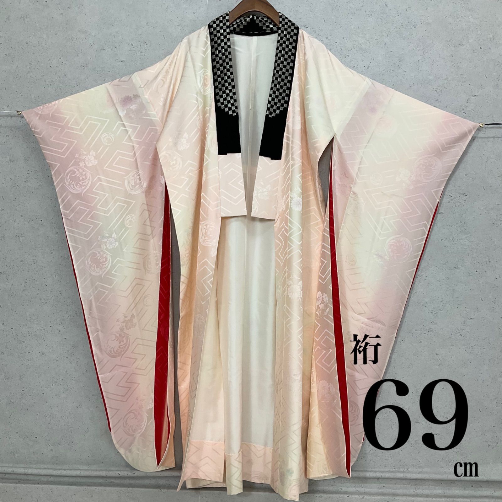 ◇kimono+one◇美品◇振袖長襦袢◇袷◇袖無双◇刺繍半衿付き◇裄長◇裄