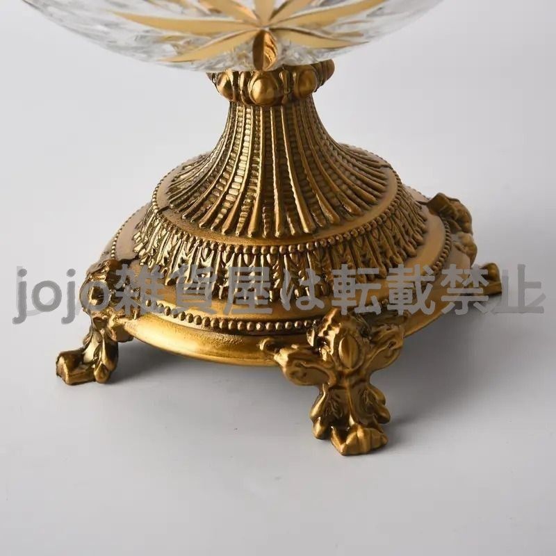 【現品限り一斉値下げ！】 収納ケース ゴールド ガラス レトロな金塗装ガラスフルーツプレート モデルルーム ホームリビングルーム ダイニングテーブ トップファッション販売。