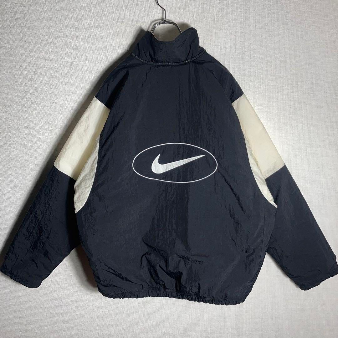 【美品/90s】ナイキ　ナイロンジャケット　ハーフジップ　刺繍ロゴ　ブラック　L 楽天市場】90年代 NIKE ナイキ ハーフジップ ナイロンジャケット