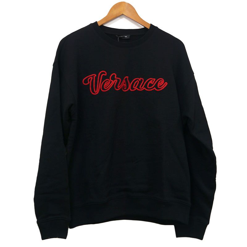 ヴェルサーチェ VERSACE ロゴ刺繍スウェット L ブラック - メルカリ
