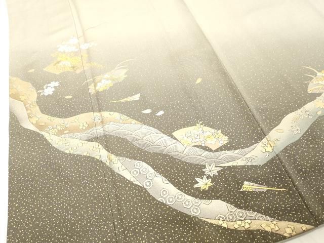 平和屋着物○金彩友禅 卓越技能者・名工・和田光正 訪問着 地紙草花文  