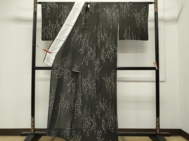 平和屋着物＊夏物 小紋 絽 雲取人物風景文 正絹 逸品 DAAR9911op