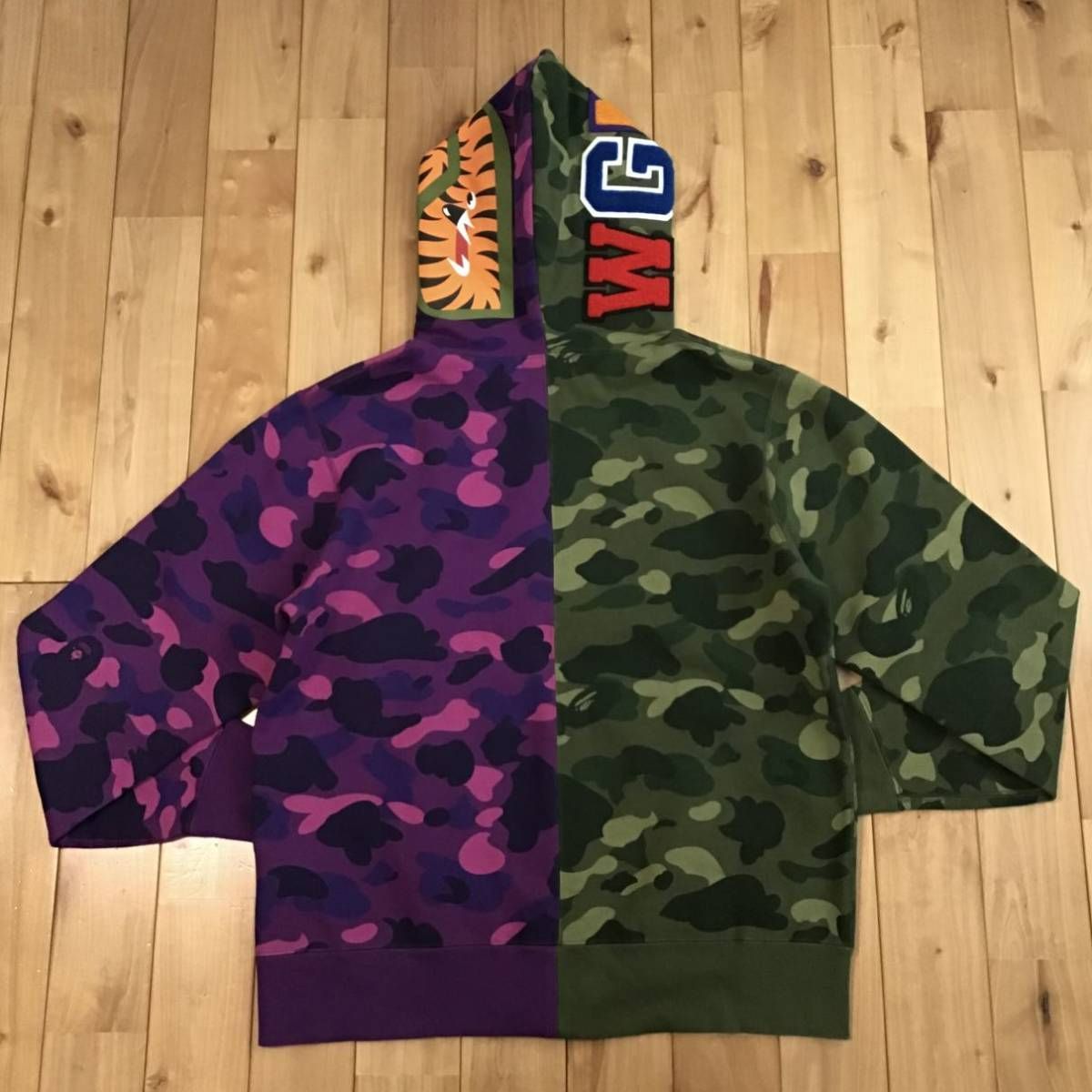 Purple camo × Green camo シャーク パーカー Mサイズ shark full zip 