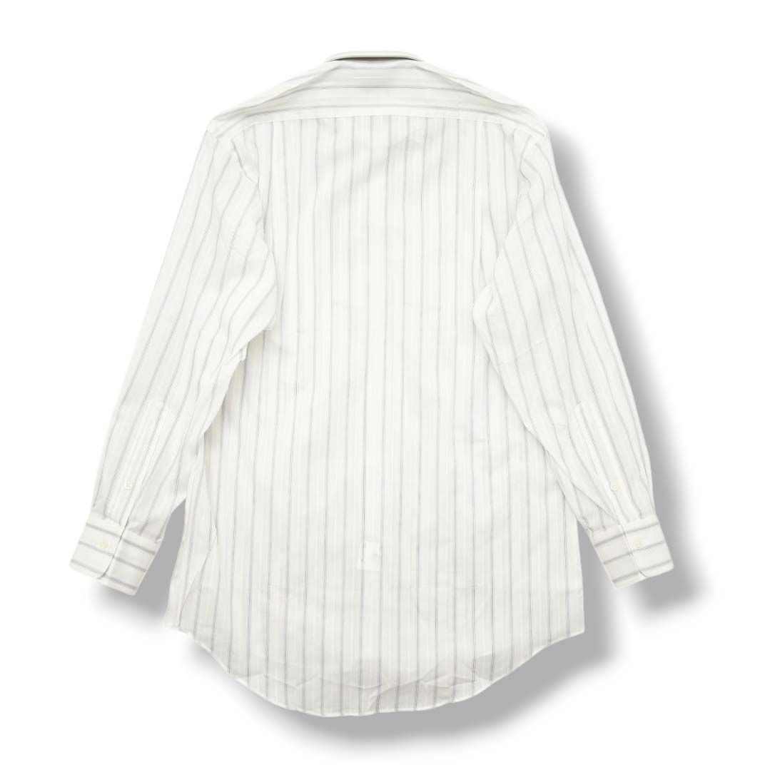 BURBERRY - 美品バーバリーBurberry上質コットンリネンストライプ柄長袖シャツ♫ 美品】BURBERRY ストライプ 長袖シャツ L バーバリーチェック