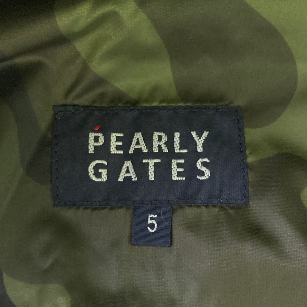 躍動感のある サイズ 5 PEARLY GATES パーリーゲイツ ダウンベスト カモフラ柄 カーキ系 240101518287 ゴルフウェア メンズ ストスト