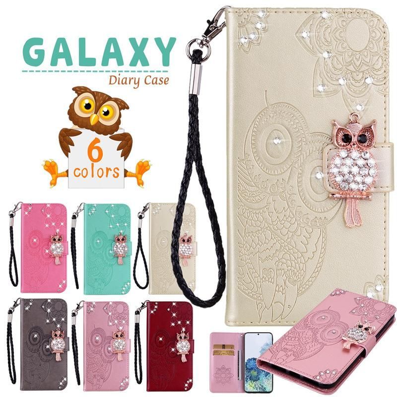 Galaxy S22 手帳型 ケース キラキラ 金具 Galaxy S10Plus S21 S20 S10 S22 ULTRA カバー 花柄 フクロウ かわいい ギャラクシー S10+ S10Plus Garaxy note8 note9