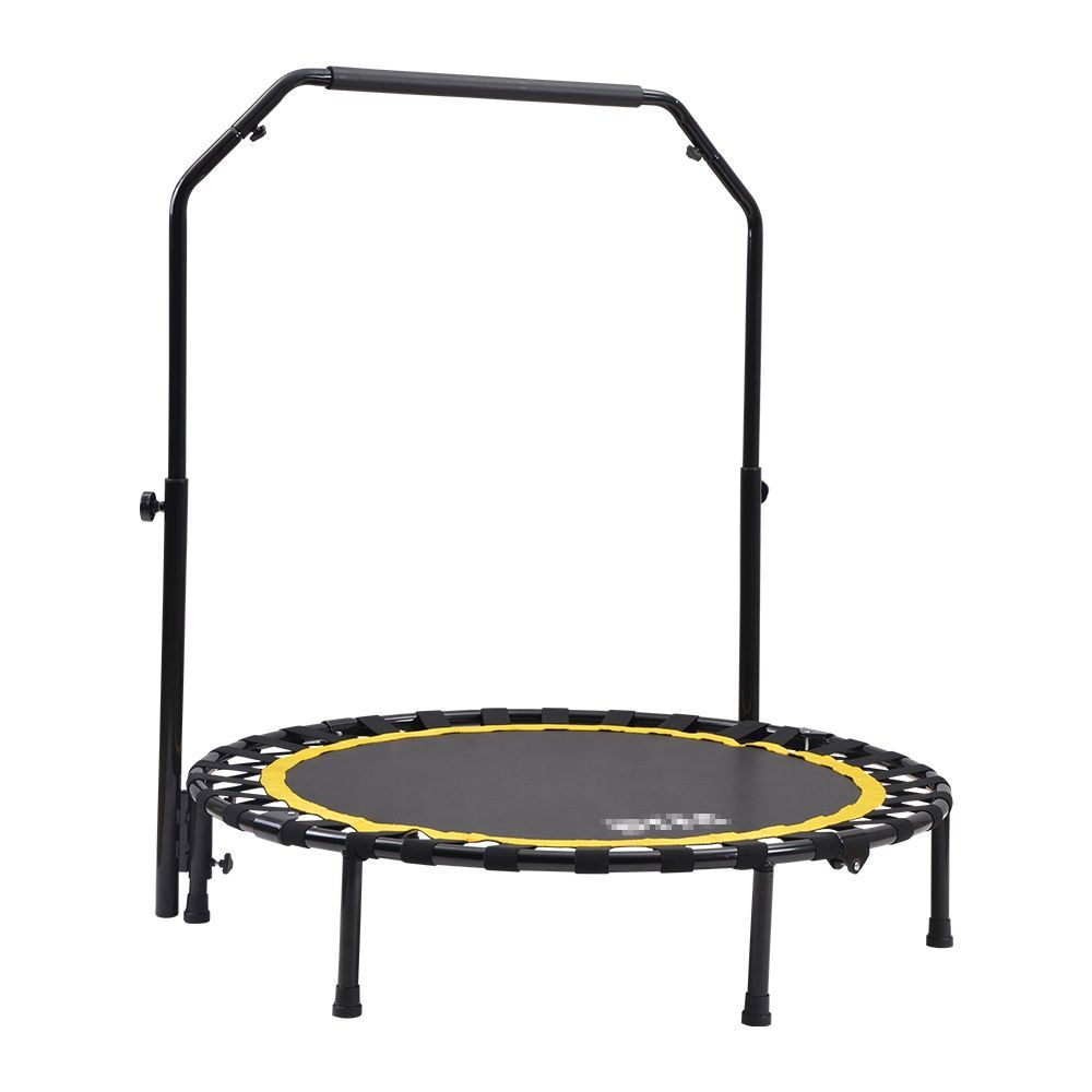 補助手すり付きトランポリン｜耐荷重 110kg｜102cm サイズ｜ゴム仕様｜折りたたみ設計｜ダイエット 健康用品｜フィットネス エクササイズ用品｜家庭用｜子供 大人向け｜有酸素運動対応｜MS187952EAA