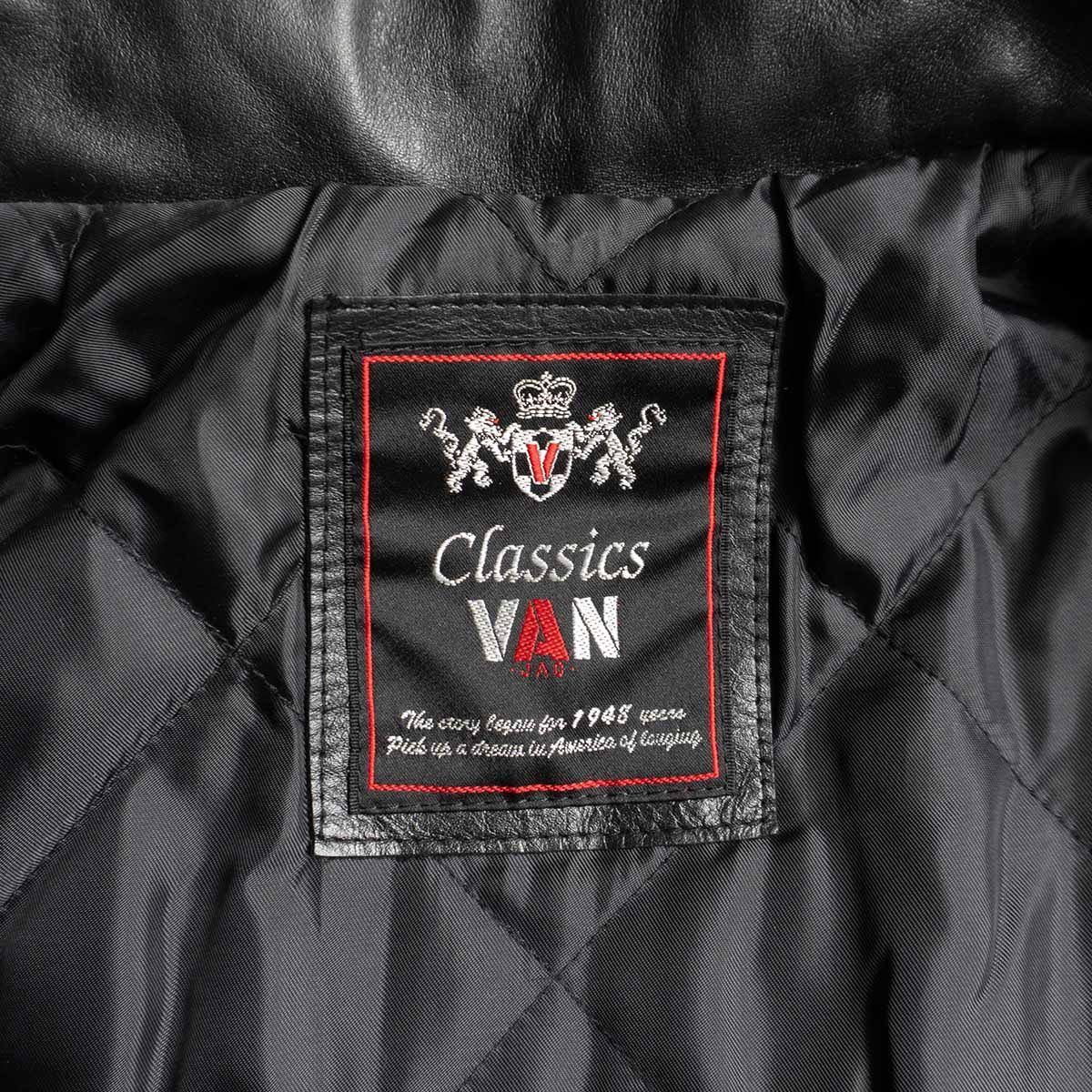 美品】VAN JAC【ホースハイド オールレザー スタジャン】L ヴァン