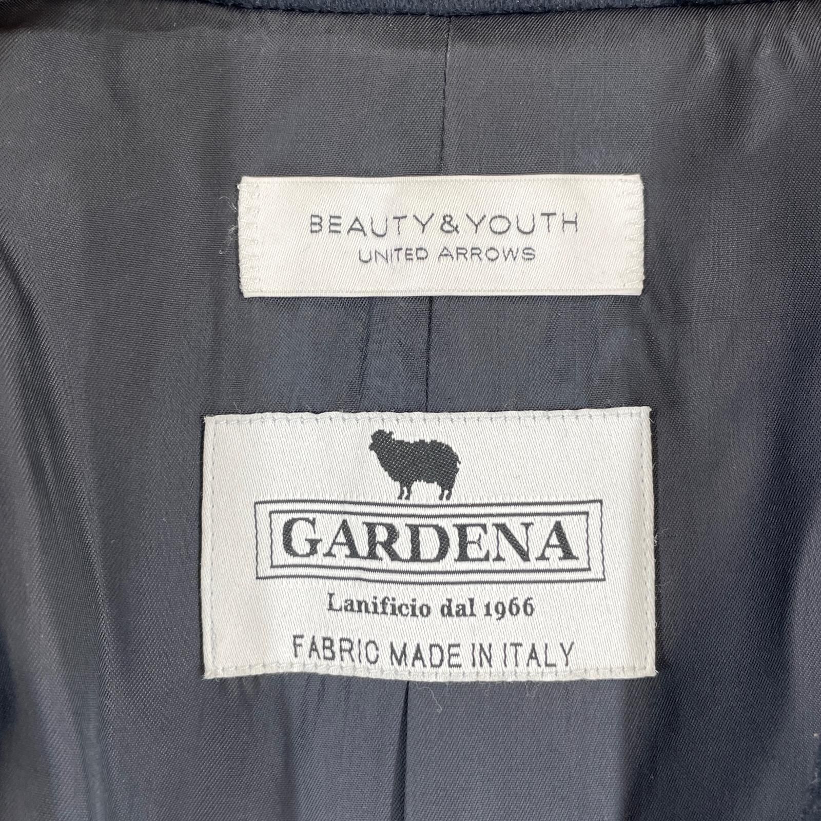 【美品】 ビューティーアンドユース イタリア生地 メンズ チェスタコート M 紺 BEAUTY&YOUTH ビューティ&ユース メンズ チェスターコート