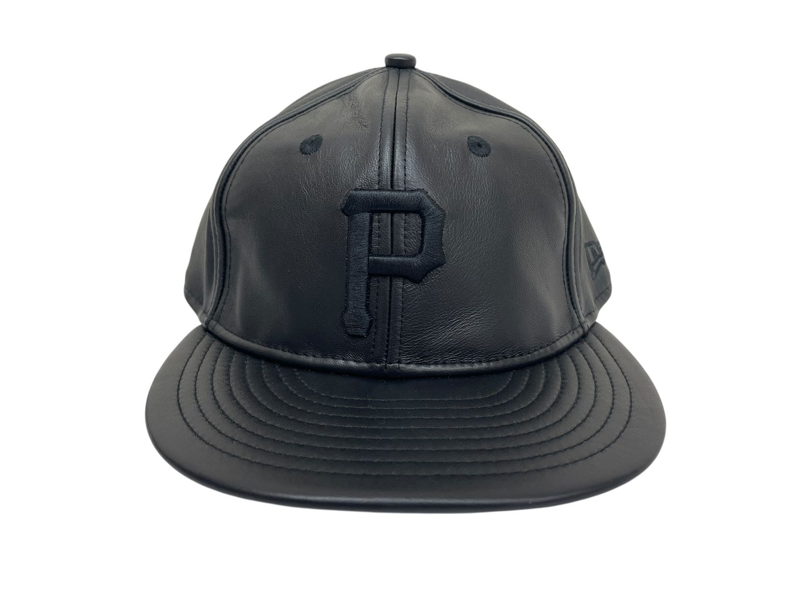 NEWERA ニューエラ レザーキャップ GENUINE LEATHER CAP 本革 MLB ピッツバーグ パイレーツ 60585321 F ブラック メンズ|043