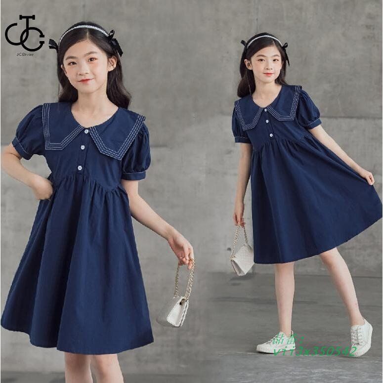 メゾピアノ 前開きワンピース 130 セーラーカラー ギンガムチェック