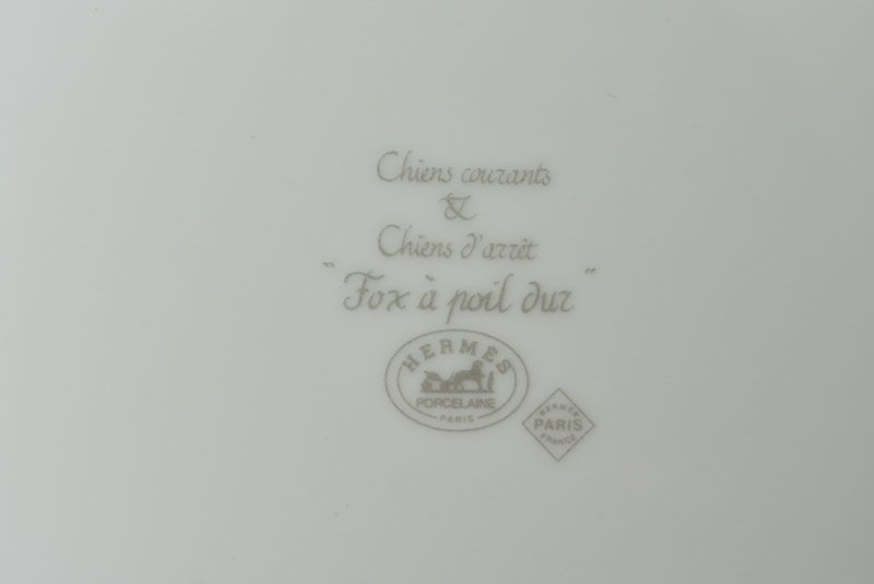 エルメス プレート/皿 HERMES 八角プレート犬/ワイヤーフォックス