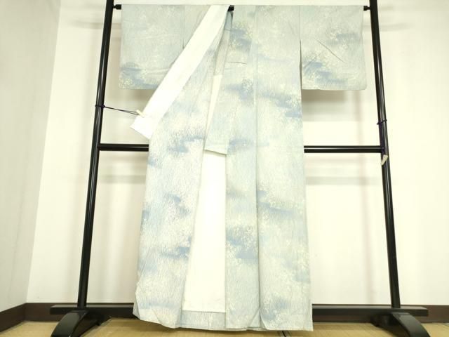 平和屋着物▽上質な小紋 単衣 草花文 正絹 逸品 CAAV9444ze