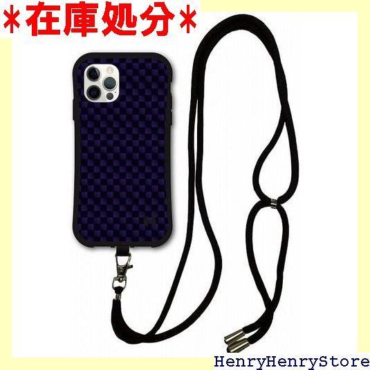 スマホショルダー付 iPhone15 ケース スマホケース i-coronケース アイフォン15互換品カバー 耐衝撃 保護 TPUケース スマホカバー チェッカー パープル かわいい 1280