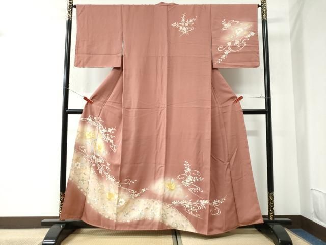 平和屋着物□訪問着 地紙花唐草文 暈し染め 金銀彩