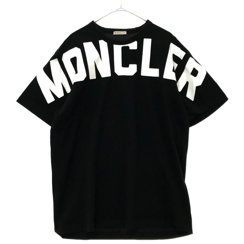 MONCLER (モンクレール) MAGLIA T-SHIRT ブラウザロゴプリント コットン 半袖Tシャツ ブラック F10918C70410  8390T