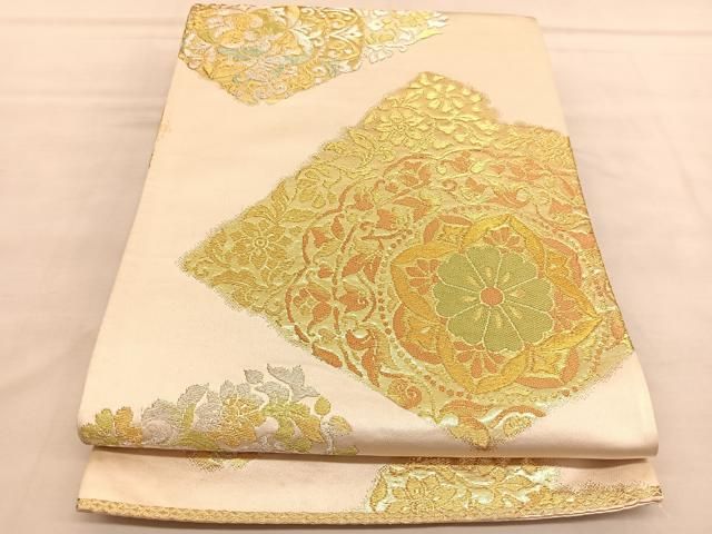 平和屋着物◎六通柄袋帯 正倉院花菱文 金銀糸 正絹 逸品