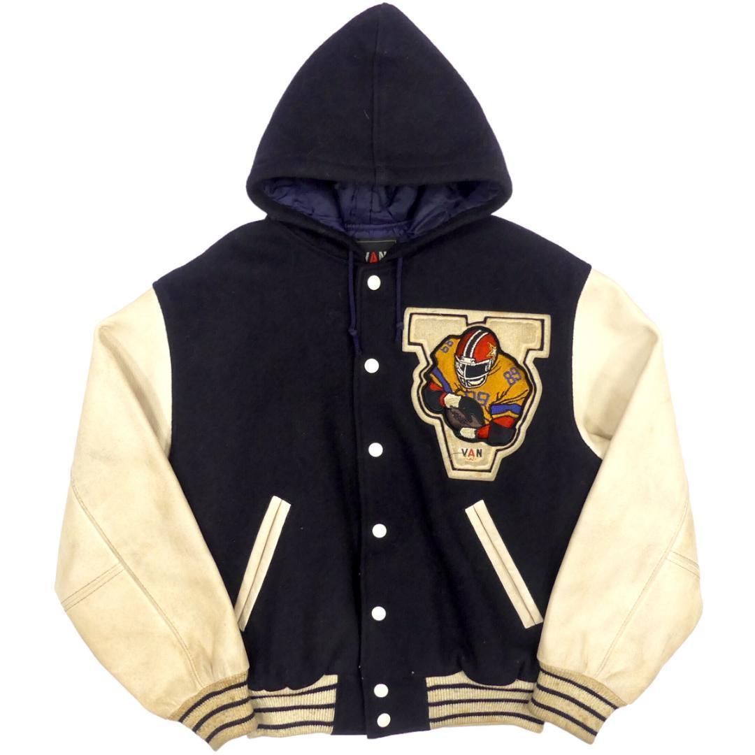 スタジャン 古着 レザー VAN ヴァンヂャケット M 本革 NR2956 スタジャン 古着 レザー VAN ヴァンヂャケット M 本革 NR2956