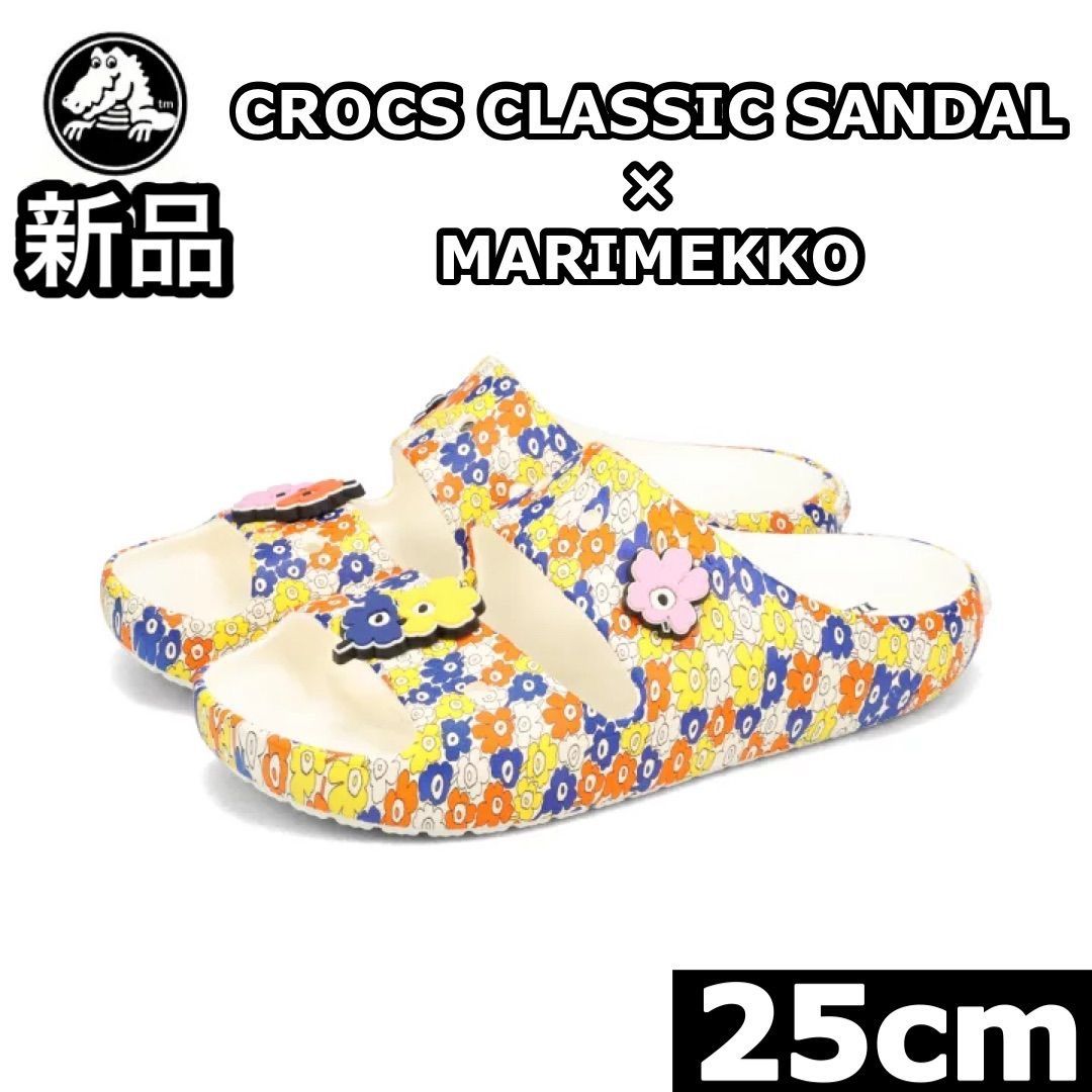 週末限定値下げ！クロックス23センチマリメッコ 花柄スライドサンダル w300_2zA.jpg