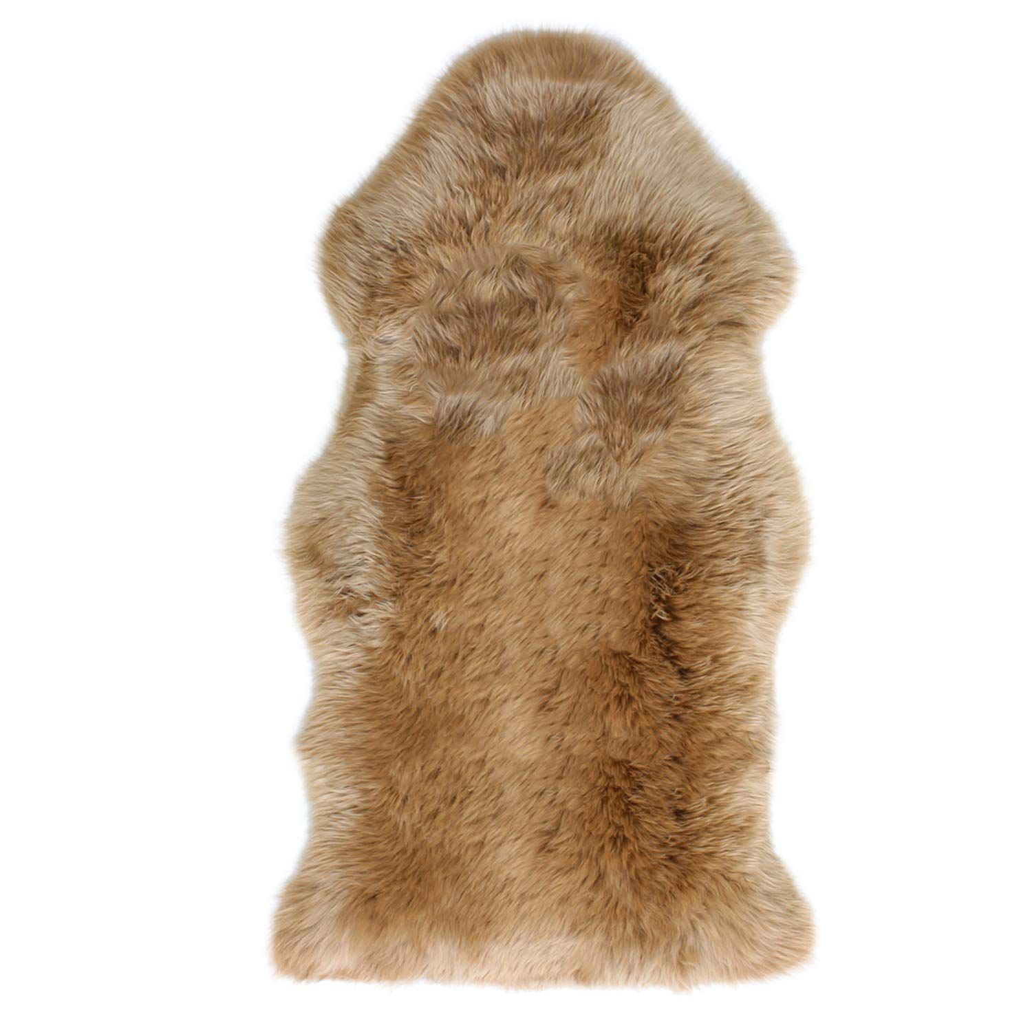 クラフトワークス ムートンラグ 天然 | 長毛 1.5匹物 | 60×125cm シナモン 洗える | 日本製 | カーペット | 羊毛 ムートン ラグ