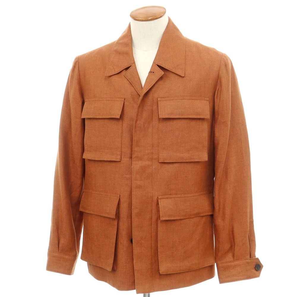 【中古】バナナリパブリック Banana Republic リネン フィールドジャケット ブリックブラウン【サイズM】【メンズ】
