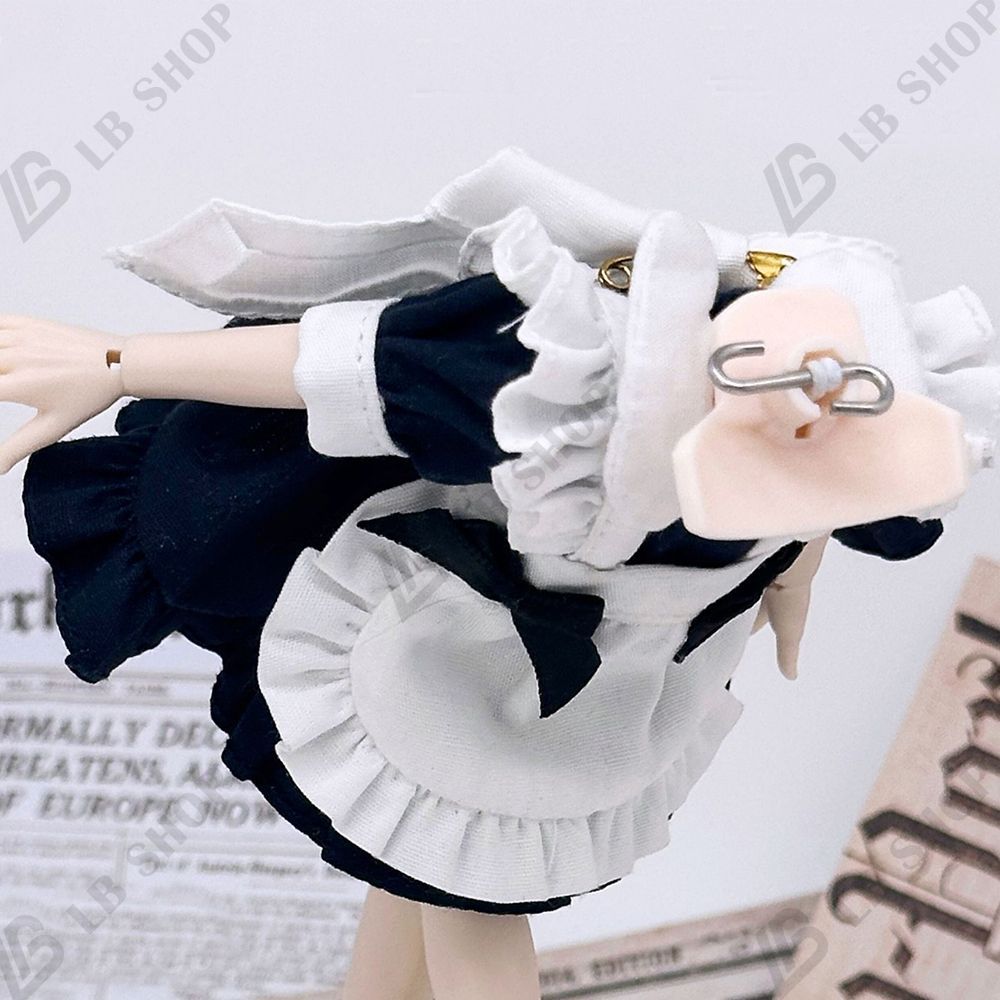 ひいページ　ミニチュアドール服　　ハンドメイドドール服 ドール衣装 ドール服 5点セット メイド服 ob11 服 1/12bjd 着せ