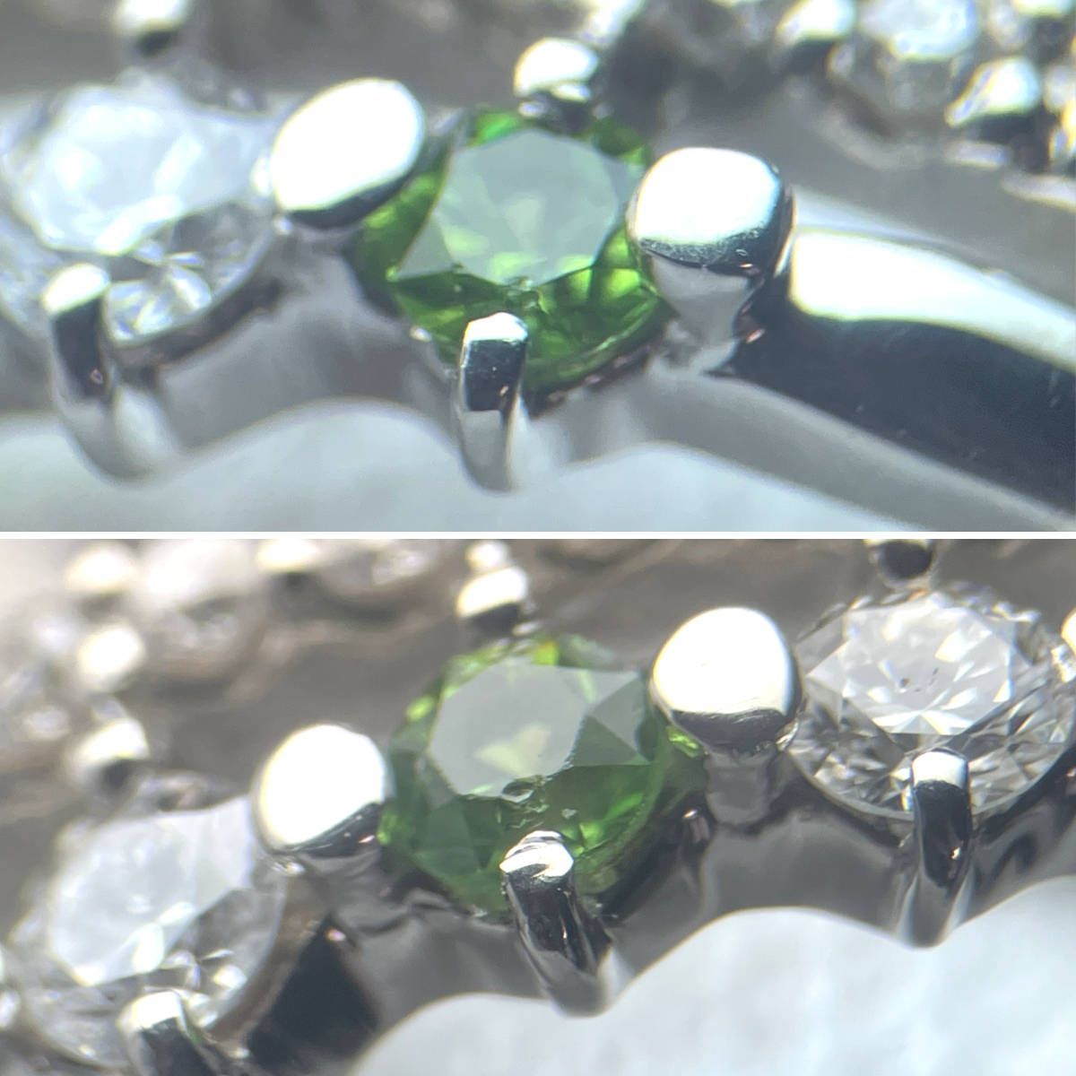 Pt900デマントイドガーネットダイヤモンドリング G0.180 D0.25