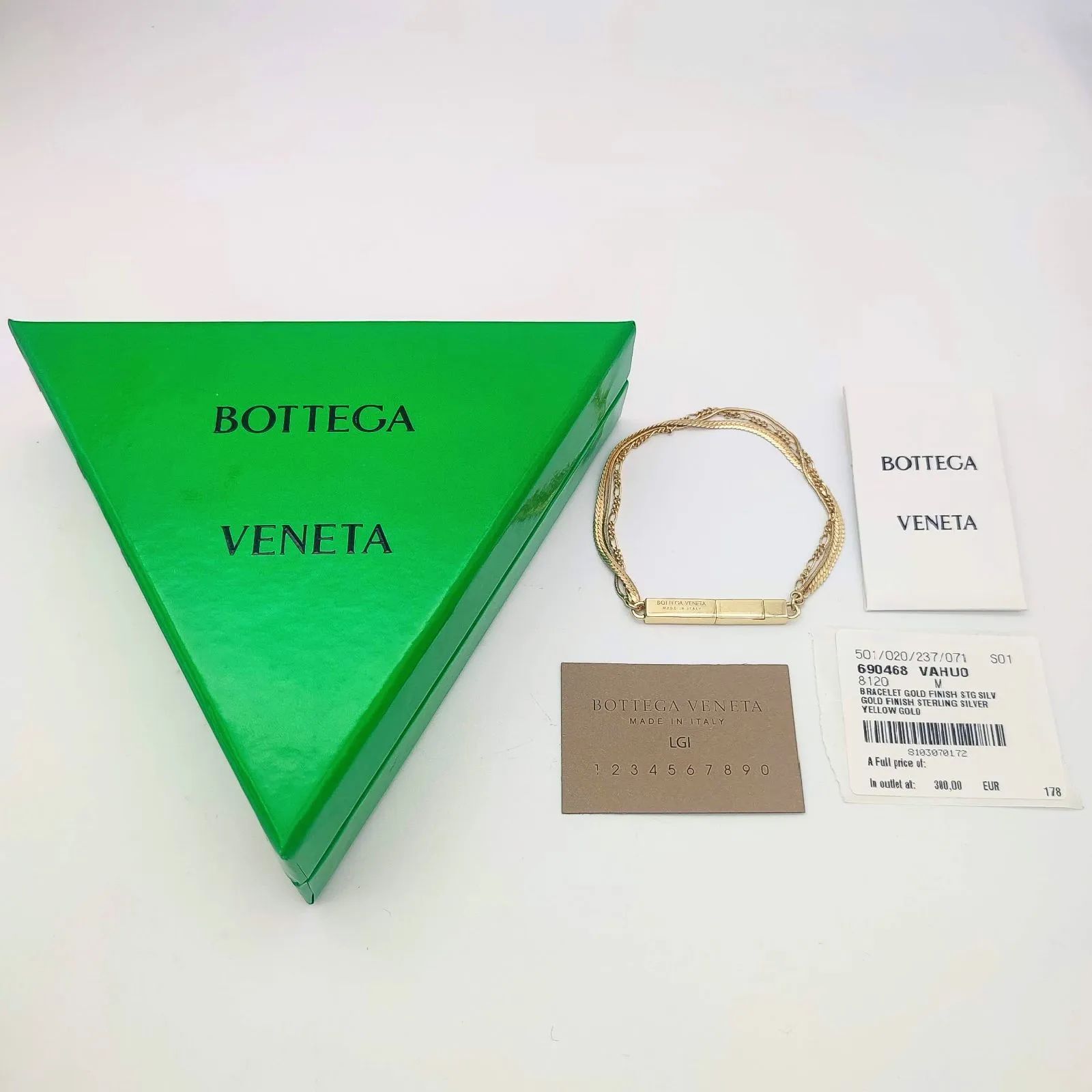 美品】BOTTEGA VENETA ボッテガヴェネタ トリプルチェーン ID 