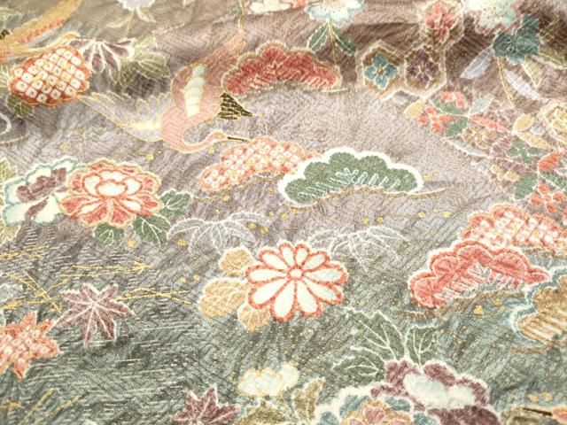 平和屋着物□上質な小紋 花地紋 暈し染め 正絹 逸品 AAAT5066ph 平和屋