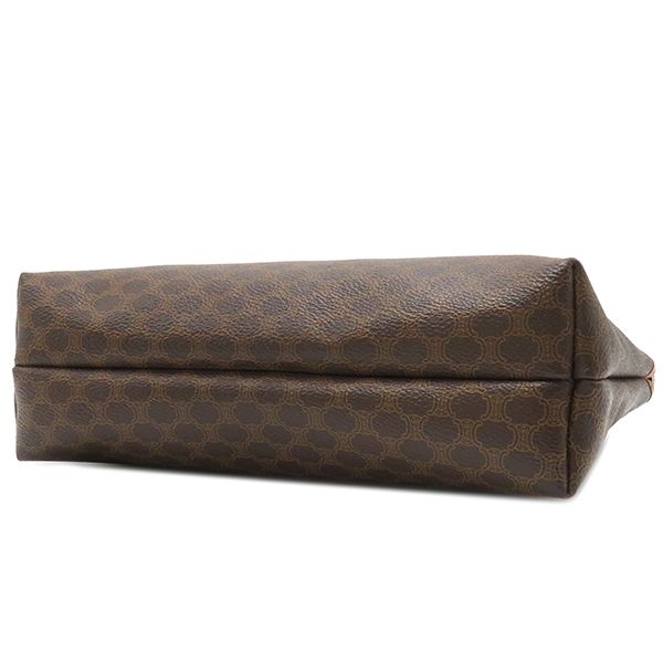 セリーヌ CELINE ポーチ マカダム PVC レザー ブラウン ゴールド