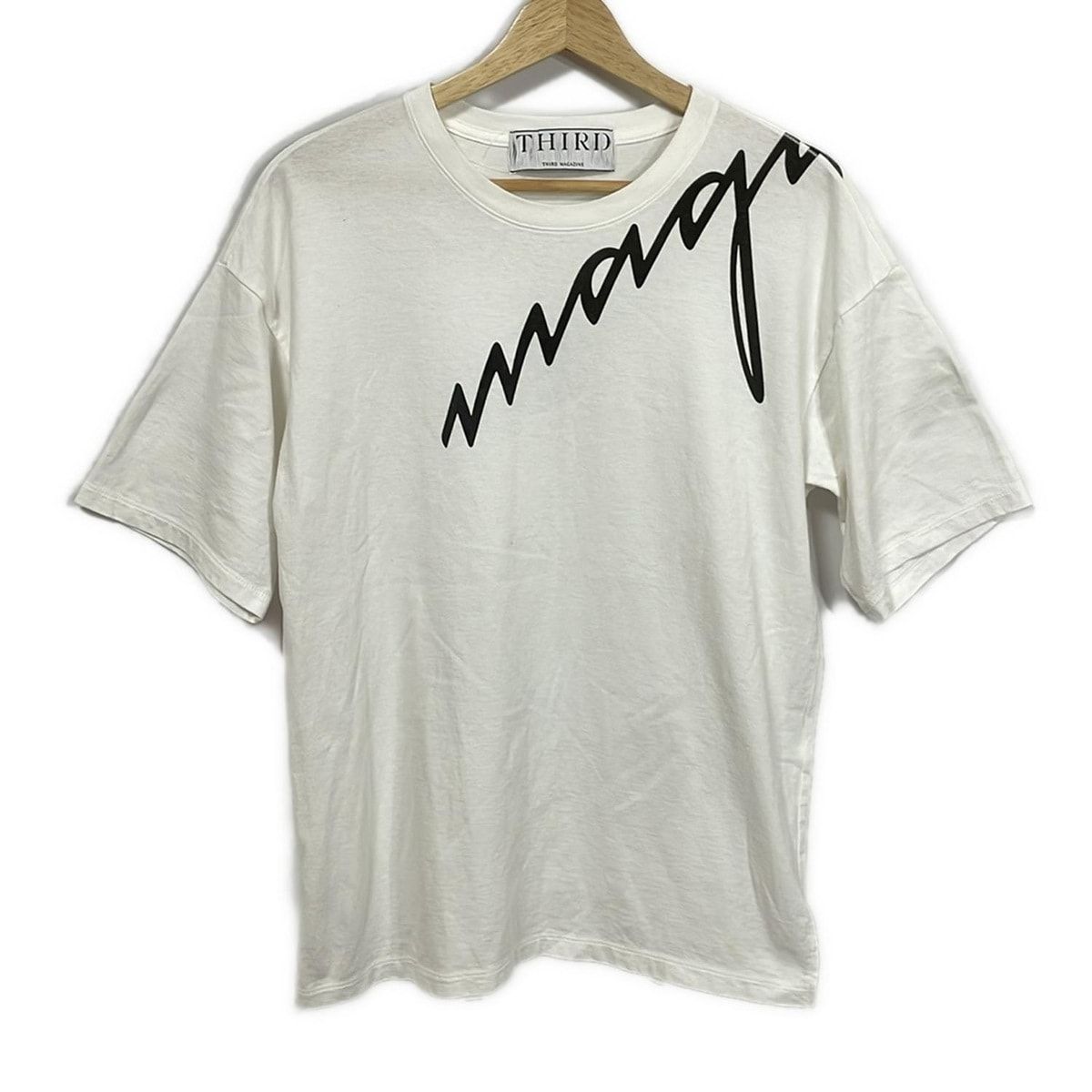 THIRD MAGAZINE サードマガジン 半袖Tシャツ サイズ9 M レディース - 白×黒