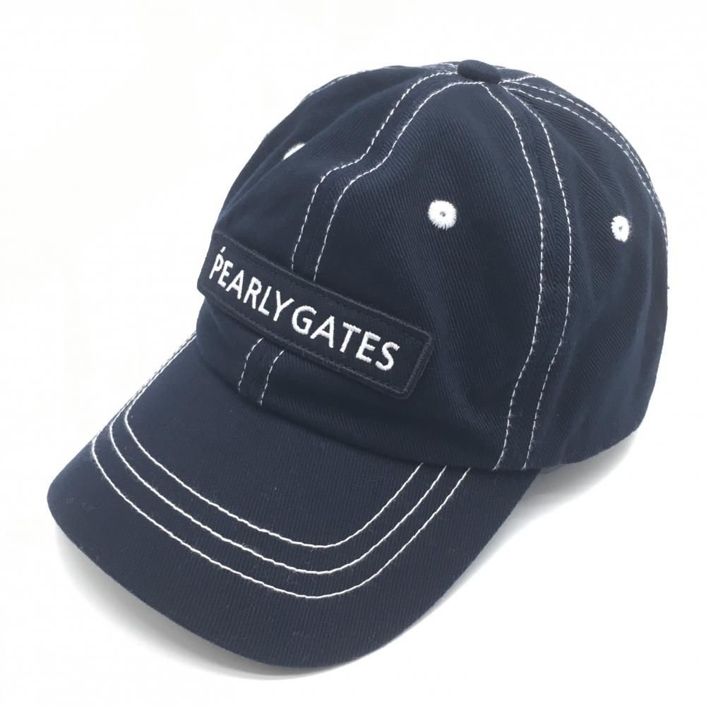 値下げ【超美品】パーリーゲイツ×コンバース キャップ ネイビー×白 汗取りパッド  FR  ゴルフウェア PEARLY GATES