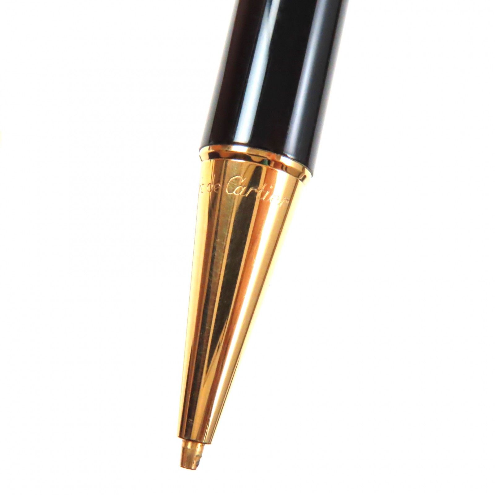 未使用品▼Cartier カルティエ マスト ドゥ カルティエ ノック式 シャープペンシル ツイスト式 ボールペン 2本セット ゴールド ケース付き フランス製 メンズ Cartier（カルティエ） マスト ドゥ シャープペンシル ノック式