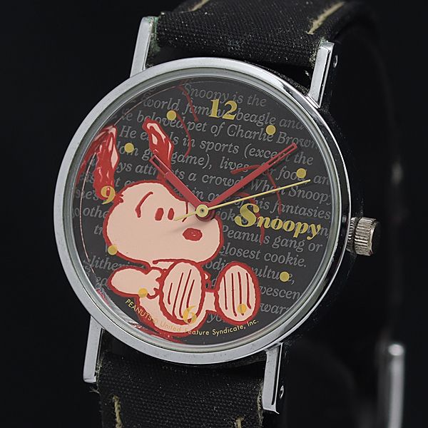 シチズン スヌーピー QZ 黒文字盤 1032-A42781 レディース腕時計 YUM  