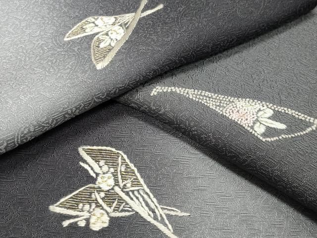 平和屋着物●中国三大刺繍 相良刺繍 総刺繍 小紋 扇面花文 暈し染め 金糸 正絹 CAAY8156gh