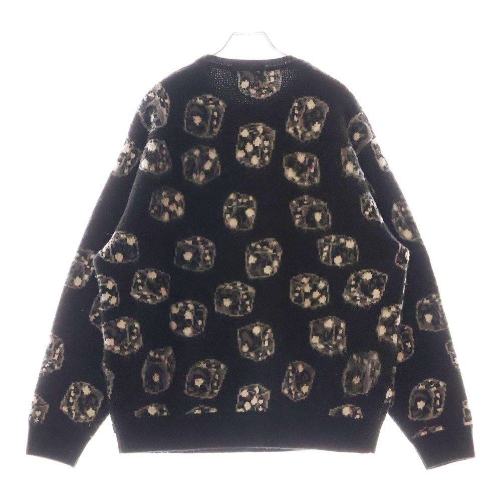 Supreme dice sweater 22aw XL ブラック SUPREME (シュプリーム) 22AW Dice Sweater ダイス柄 クルー